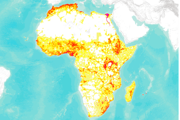 Population Density Map Of Africa Africa Africa Map Infographic Map Images