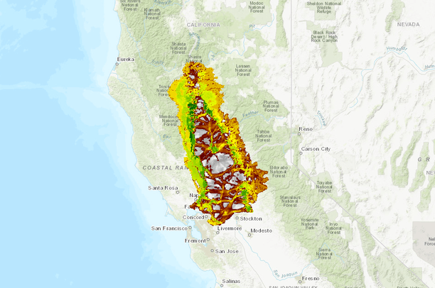 Wildlife Habitat Connectivity Value Sacramento Valley And Foothills Ca Several Combinations Climate Wise Data Basin Map Of Sacramento Valley