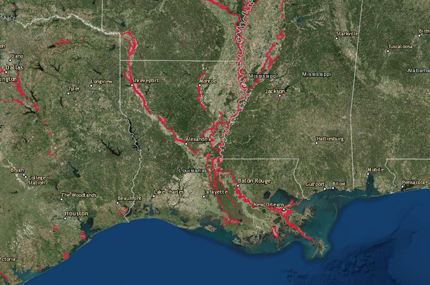 Levee Map Louisiana Levees | Data Basin