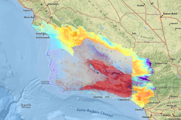 Rainfall + Runoff vs Highest temperature | Data Basin