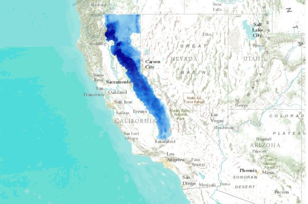 Mean annual precipitation, 2046-2065, Hadley CM3 A2, 4 km resolution ...