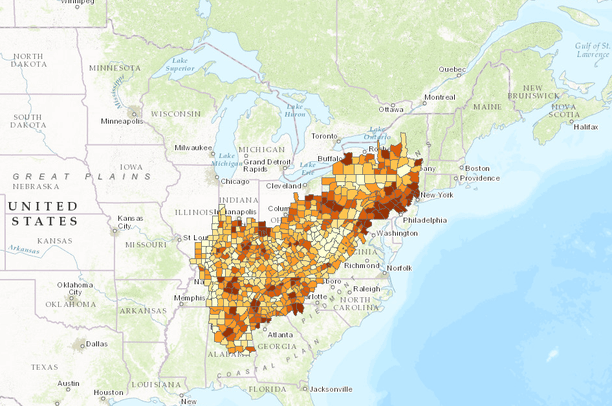 American Community Survey Acs Population Density Per Square Mile 2013 Data Basin
