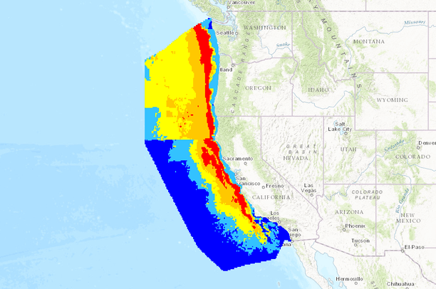 California Current Northern Right Whale Dolphin Summer/Fall Density, California Current ...