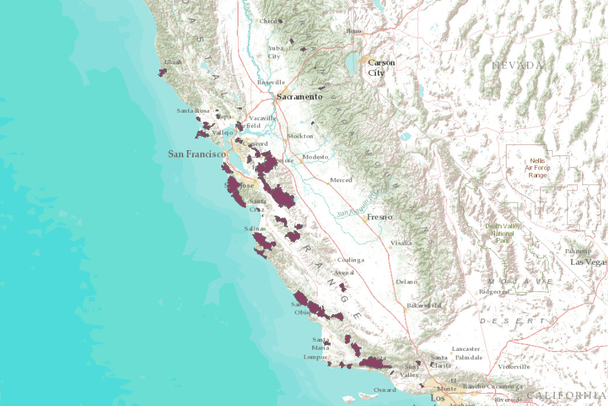 Final Critical Habitat For Rana Aurora Draytonii California Red Legged Frog In California Data Basin