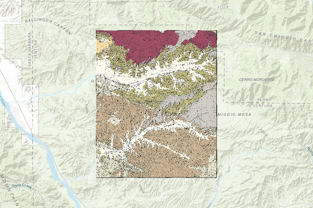 Dibblee Maps Apache Canyon USGS Quad, Dibblee Geology | Data Basin