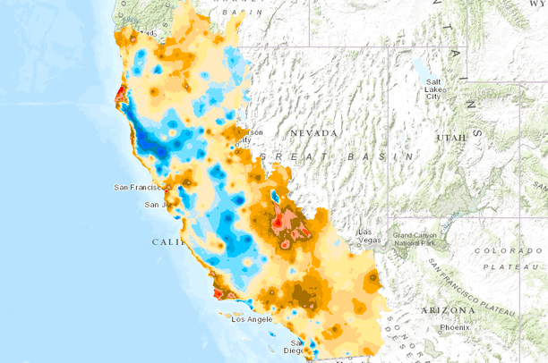 Historic Change in Maximum Summer Temperature across California from ...
