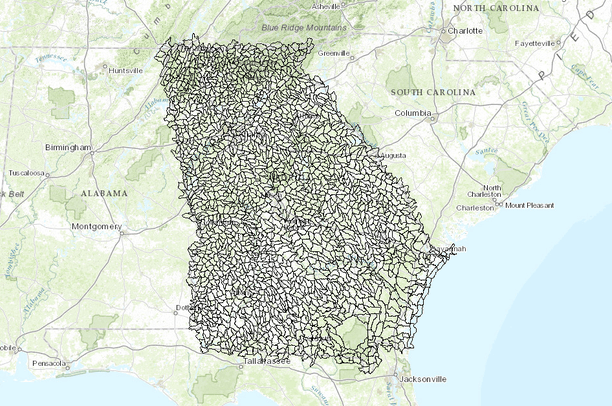 Watershed Boundary Dataset Wbd 12 Digit Huc Level 6 Georgia Usa Data Basin