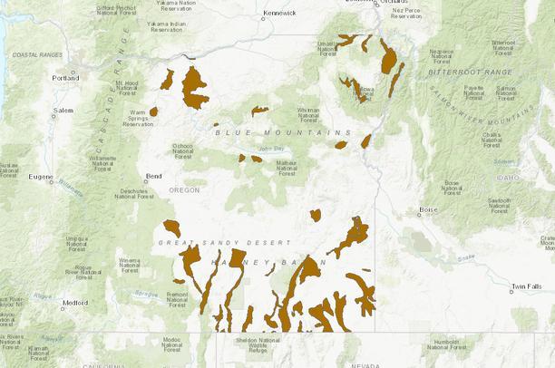 Oregon Maps With Mountain Ranges