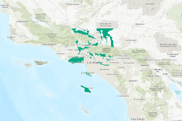Los Angeles County Department Of Regional Planning Significant Ecological Areas Data Basin La County Assessor Map Viewer