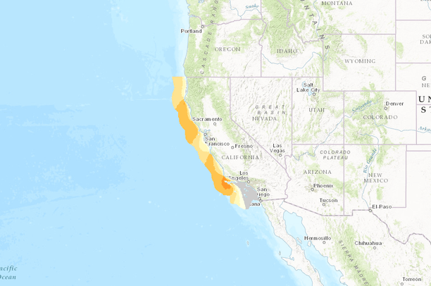 California Offshore Wind Speed: Hourly Average across April (2007 ...