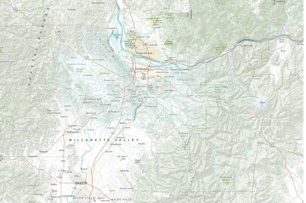 Stream routes (projected and existing), Portland Metro Region, Oregon ...