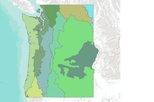 Oregon Biom Map Ecoregions in Oregon and Washington (most of each state) | Data Basin