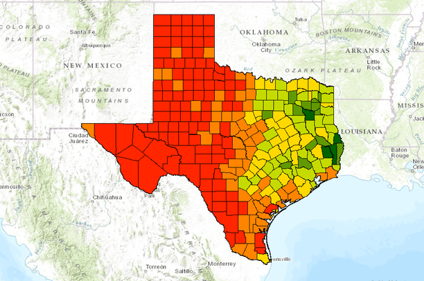 Texas Land Trends Ownership Size Data Basin Texas Land Ownership Map