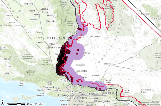 Map Condor Mapa Del Cóndor De California Estimated California Condor (Gymnogyps