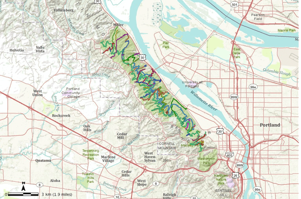 Forest Park All Trails Challenge 2011 Starter Map Data Basin Map Of Forest Park Portland