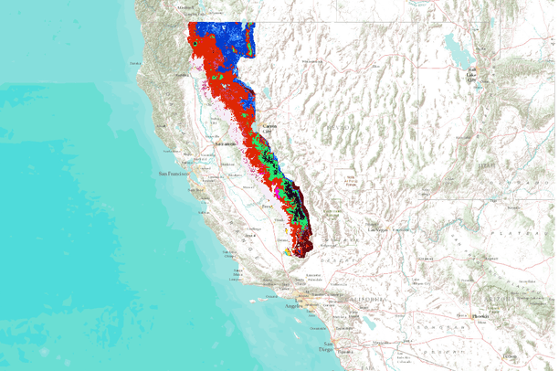MC1 Simulation Results for the Sierras (CA) - multiscale (Yale)