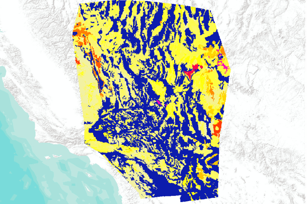 Average soil depth to bedrock used in modeling habitat of the desert ...