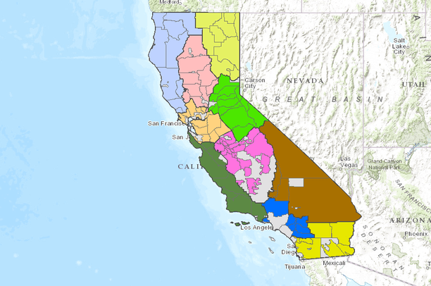 Ore Cal Rcdc California Resource Conservation Districts (RCD) and Regions Map | Data ...