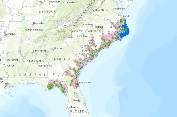 Sea Level Rise Model Map SLAMM Sea Level Rise Model - B1 | Data Basin