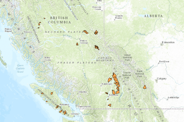 BC Sensitive Fisheries Watersheds - Map Service | Data Basin