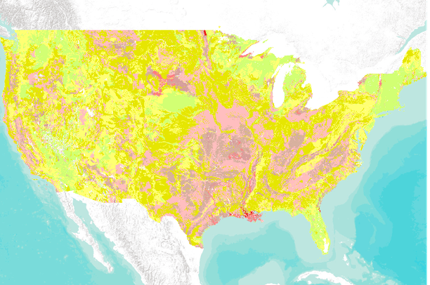 Percent clay in intermediate soil horizons for the contiguous USA ...