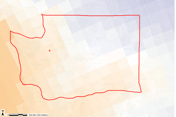 Comparison of three NARCCAP models in the state of Washington showing ...