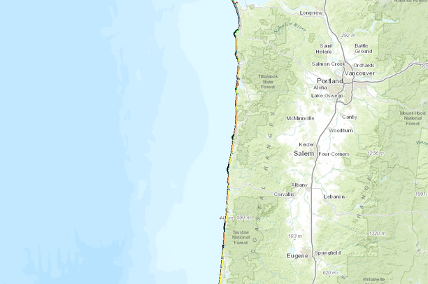 Historic Shorelines and Rate of Shoreline Change for WA and OR | Data Basin