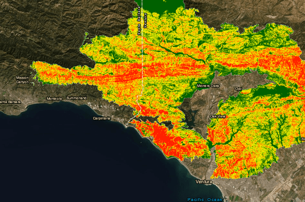 Pomas Fire Map Thomas Fire - Soil Burn Severity & Vegetation Regrowth | Data Basin
