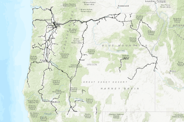Oregon Railroads | Data Basin