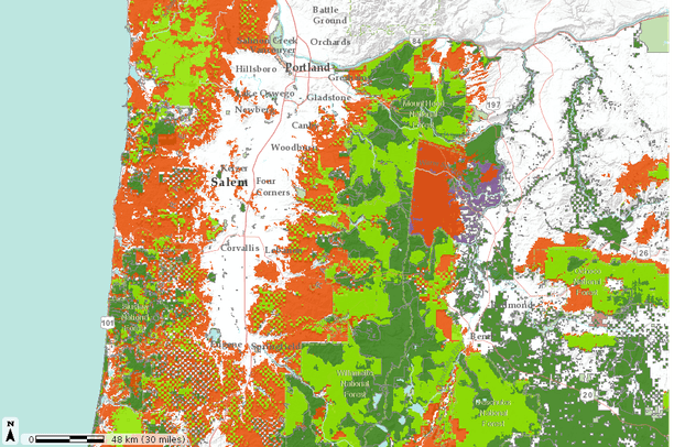 Oregon Treemap Forest Values Map for Oregon | Data Basin