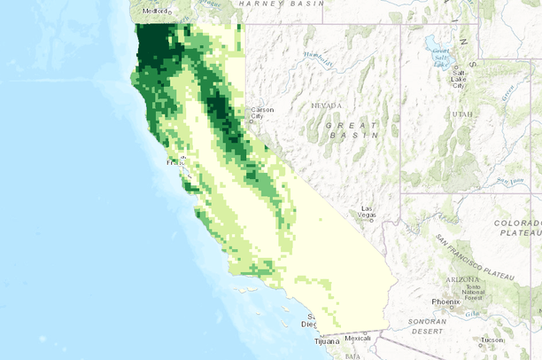 Potential Wolf Habitat California Logistic Regression Data Basin Potential Wolf Habitat California Logistic Regression Data Basin