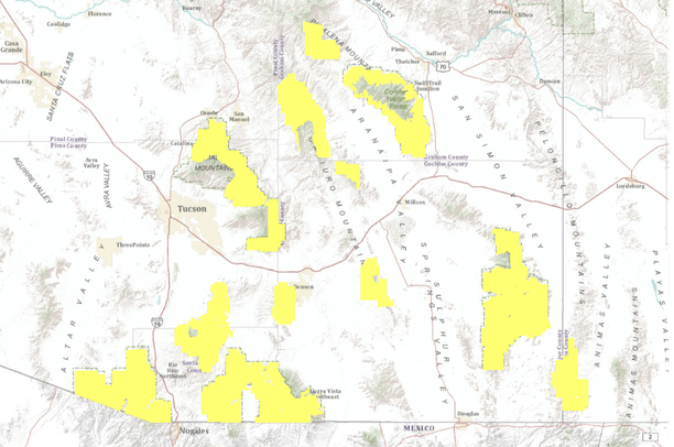 Grazing Allotments On The Coronado National Forest Data Basin Coronado National Forest Map