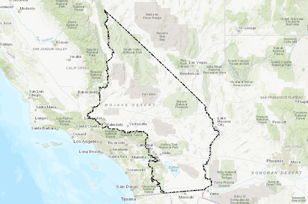 Map California Desert - Topographic Map of Usa with States