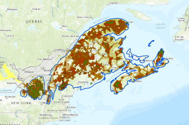 Wildlands Project Map Wildlands Network Design - Core Wildlands and High Biological ...