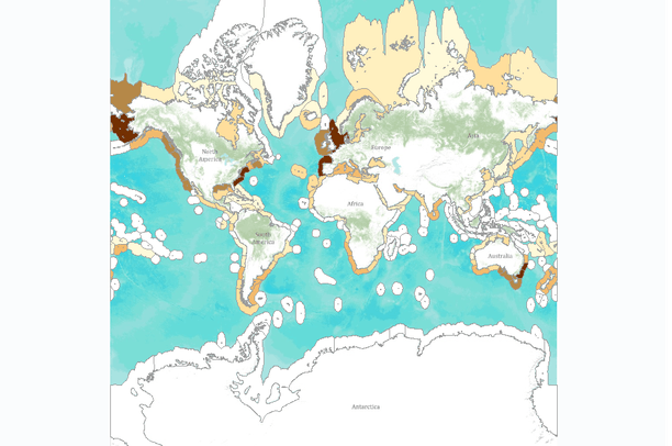 Salt Marsh Abundance by Marine Ecoregion | Data Basin