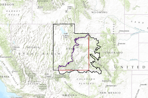 Study Area Boundaries, UT & COP | Data Basin