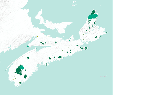 Nova Scotia Protected Areas Map Permanently Protected Areas Of Nova Scotia, Canada | Data Basin