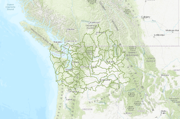 Washington 4th Level HUC Watersheds | Data Basin