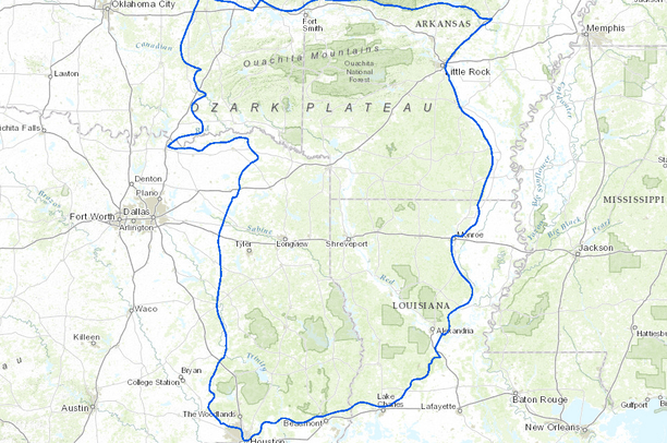 Gulf Coastal Plain Map | Casa Pittura