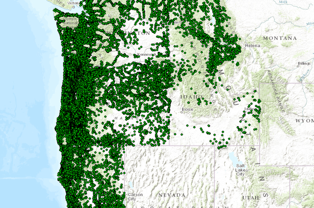 StreamNet - Potential Fish Passage Barriers (June, 2012) | Data Basin