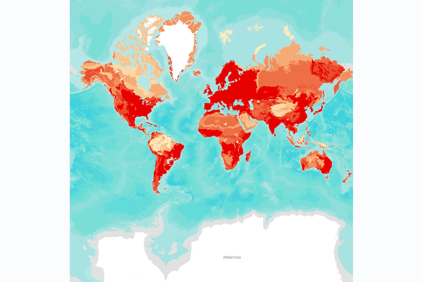 Magnitude of Habitat Fragmentation by Terrestrial Ecoregion | Data Basin