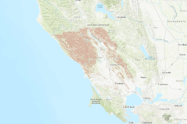 Slopes Over 30%, Sonoma County | Data Basin