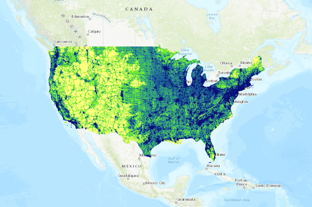 EnviroAtlas: Percent developed area | Data Basin